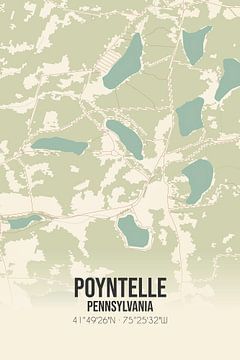 Carte ancienne de Poyntelle (Pennsylvanie), USA. sur Rezona