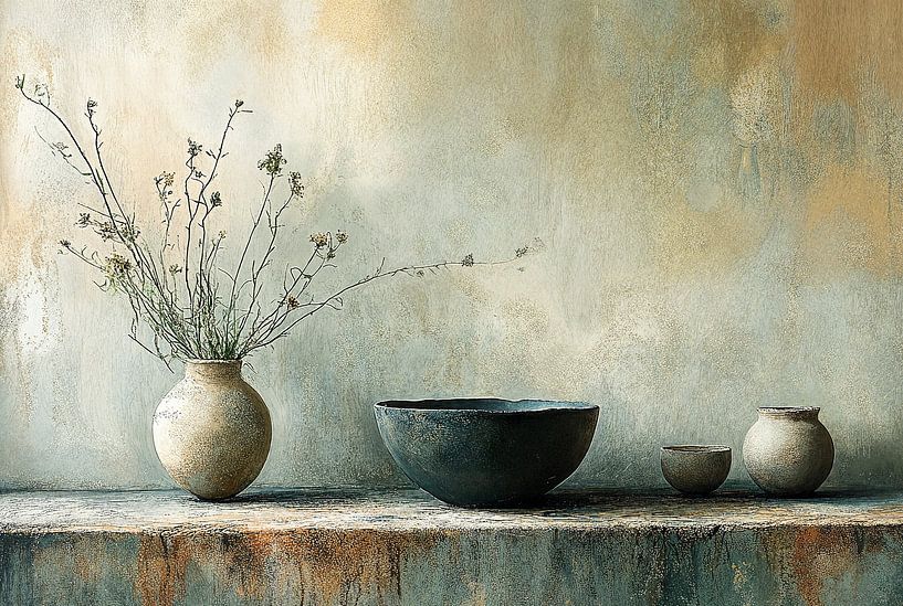 Rustikales Blumenstillleben von Kunst Laune