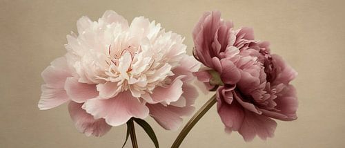 Delicate pioenrozen in zachte kleuren