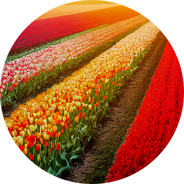 Kleurrijk tulpenveld in Nederland illustratie van Animaflora PicsStock