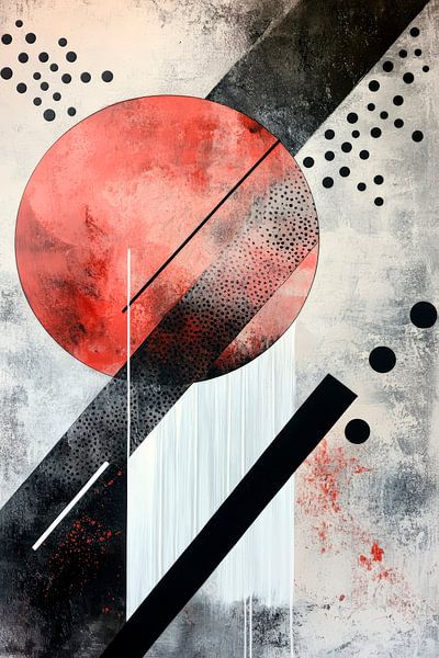 Dynamische Geometrie in Rot und Schwarz von Poster Art Shop