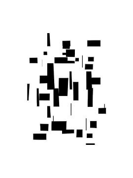 Organisch minimalisme 5 | Zwart & Wit Geometrisch Abstract van Menega Sabidussi