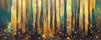 Een abstract bos in de stijl van Gustav Klimt van Whale & Sons thumbnail