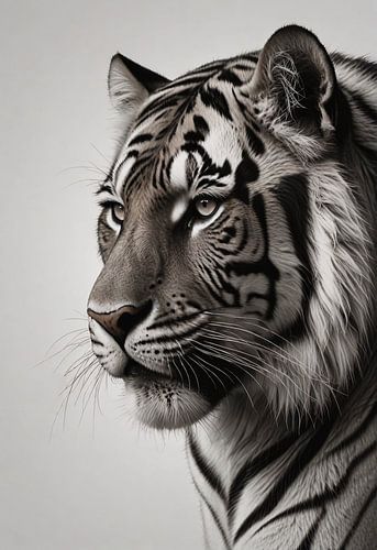 Majestueuze Tijger in Zwart-Wit