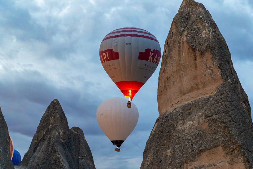 Hot air balloons and fairy chimney by Tilo Grellmann