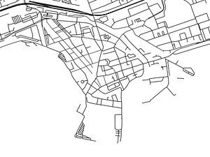 Karte von Hoorn Centrum in Schwarz ud Weiss von Map Art Studio