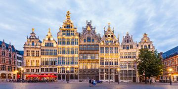 Historical guild houses at the Grote Markt in Antwerp by Werner Dieterich