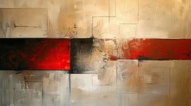 Scharlachrote Kreuzung von Abstraktes Gemälde