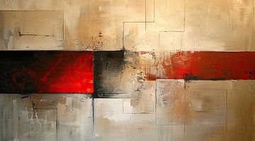 Scarlet Intersection van Abstract Schilderij