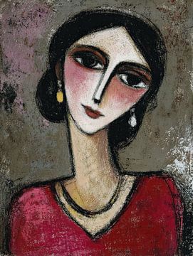 Vrouw met grote ogen