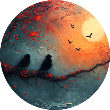 Schilderij Vogels | Schilderij Vogels op Tak