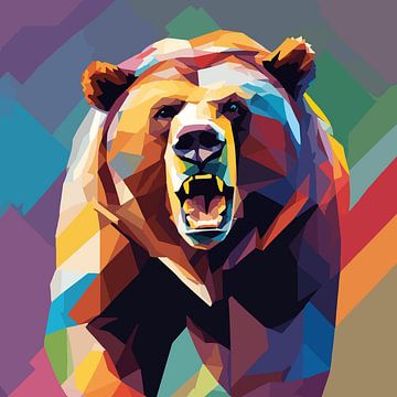 grognement d'ours pop art sur Rachmad Ridwan