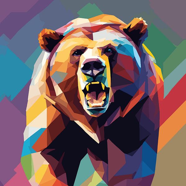 Bär grunzend Pop Art von SOTA ArtSign