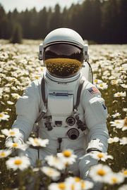 Astronaut in the flower field by Digital Corner