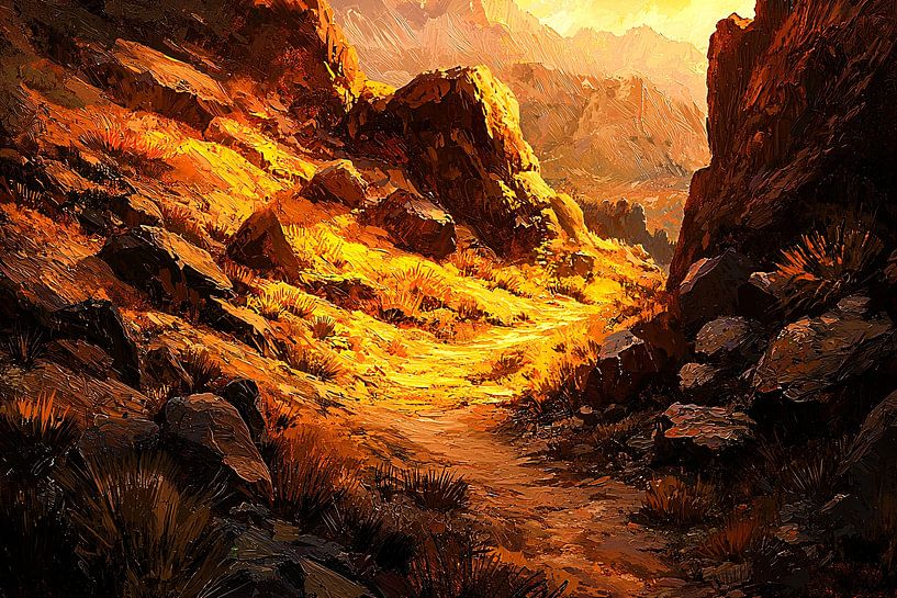 Zonlicht in berglandschap van Imperial Art House