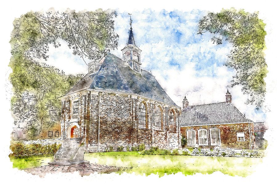Hervormde Kerk in Sint Philipsland (Zeeland) van Art by Jeronimo op