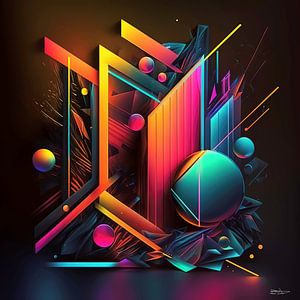 abstrakte Neon-Kunst