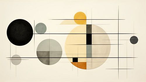 Seven circles abstract composition