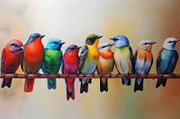 Vogels op tak