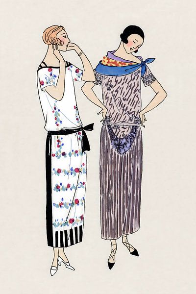 Vintage fashion poster by Woodblocks en Posters