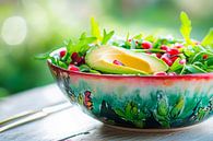 Bunte Salatschüssel mit Avocado und Granatapfel von Poster Art Shop Miniaturansicht
