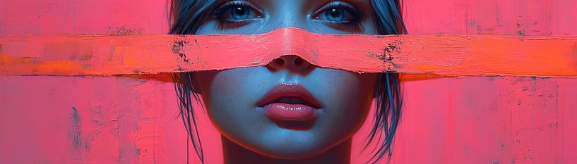 Portrait Femme Rose | Corail Cascade par Caprices d'Art