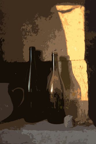 Stilleven met flessen