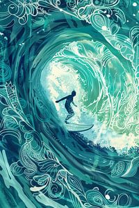 Surf die Perfekte Welle | Surf-Poster von Frank Daske | Foto & Design