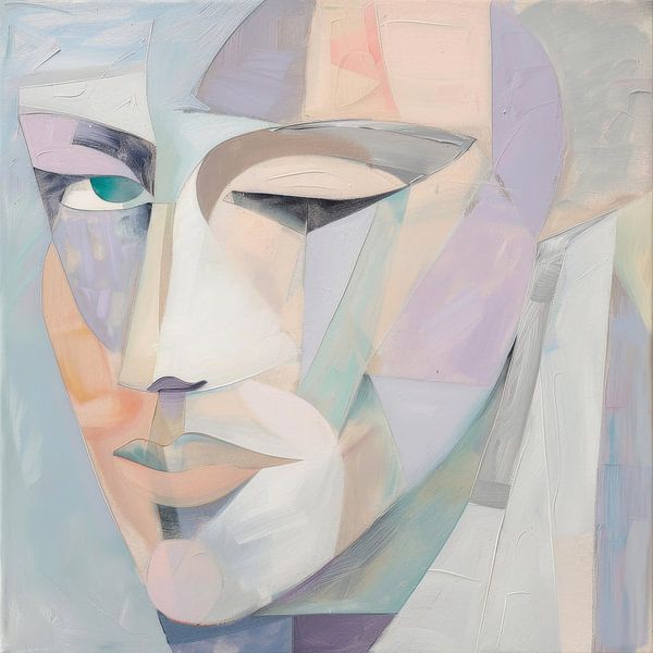 Portrait of a woman in pastel colours by Poster Art Shop