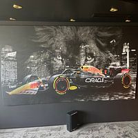 Klantfoto: Verstappen Red Bull 2022 lion van Bert Hooijer, op canvas