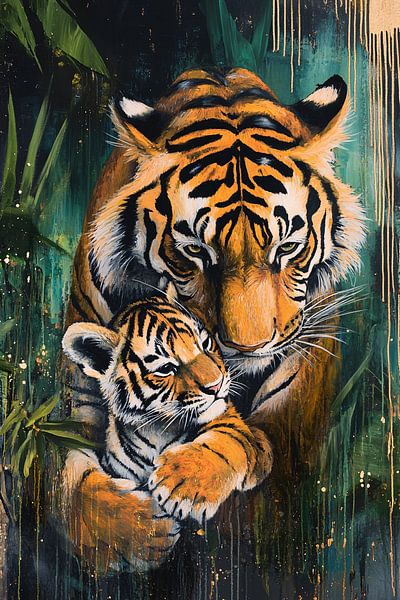 Tigre et petit dans la jungle par Imperial Art House