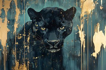 Panter met gouden accenten van Imperial Art House