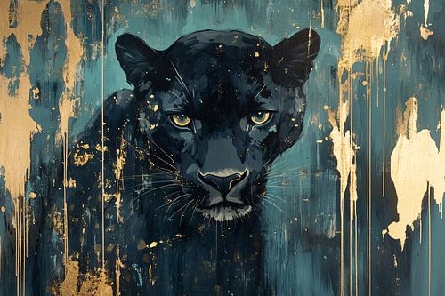 Panter met gouden accenten