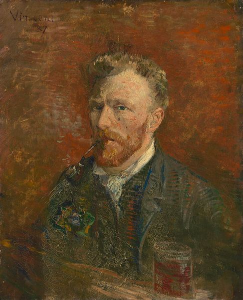 Selbstbildnis mit Glas, Vincent van Gogh von Meesterlijcke Meesters
