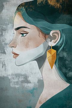 Feminine elegance in an artistic profile by Poster Art Shop
