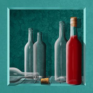 Bouteilles de jus dans la caisse