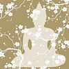 Japandi minimaliste fleuri avec Bouddha sur Caroline Drijber