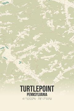 Vintage landkaart van Turtlepoint (Pennsylvania), USA. van Rezona