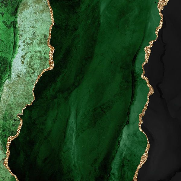Green &amp; Gold Agate Texture 01 von Aloke Design