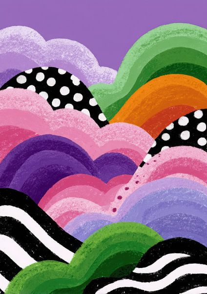 Colourful hills with dots by Niklas Maximilian