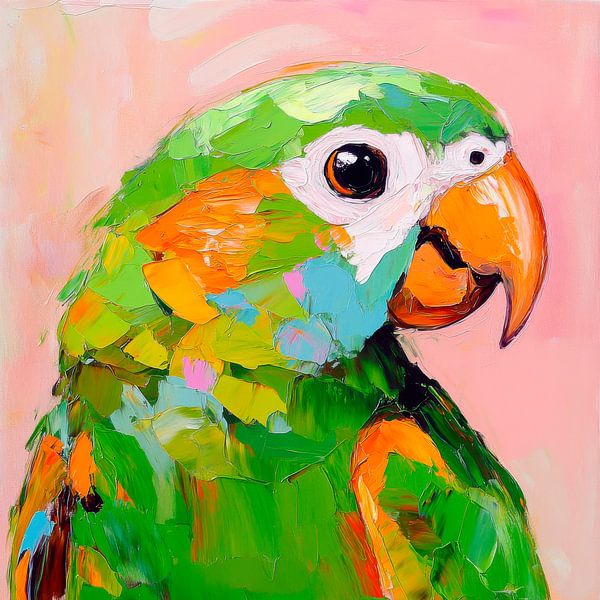 Perroquet coloré dans des tons pastels par Poster Art Shop