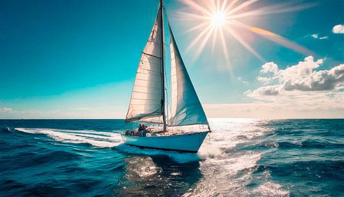 Zeilboot op zee