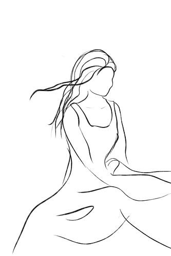 Junge Frau in großem Kleid