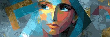 Abstract Woman | Abstract Woman with Geometric Shapes by Art Whims