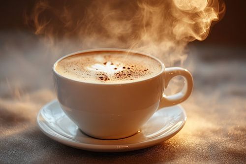 hot cup of coffee or cappuccino