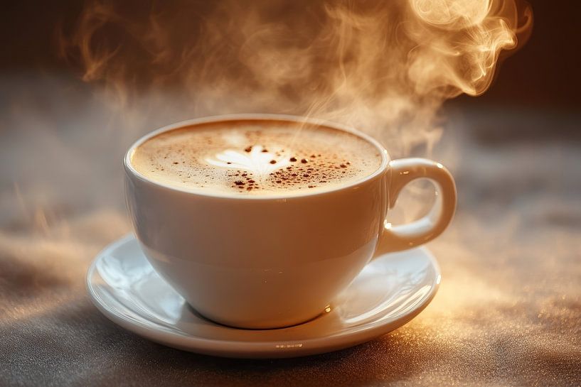 hot cup of coffee or cappuccino by Egon Zitter