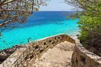 Landscape 1000 Steps as a dive site in the sea on the island of Bonaire