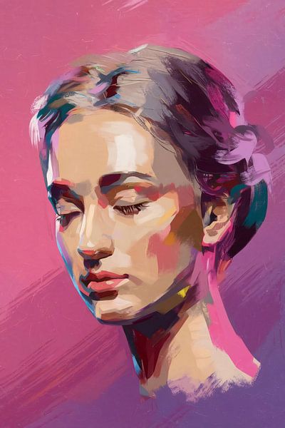 Colourful female portrait in art by Imperial Art House