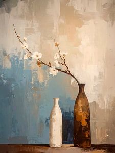 Minimalistisches Stillleben mit Blüte