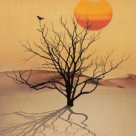 Desert tree van Leon Brouwer